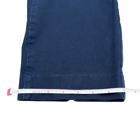 Talbots Pants Women 14 Petite Navy Blue Cropped Flat Front Ankle - Picture 4 of 15